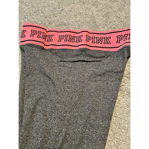 Victoria's Secret Pink Leggings Gray Logo Waistband Athleisure Yoga Size Large‎ - Picture 7 of 8